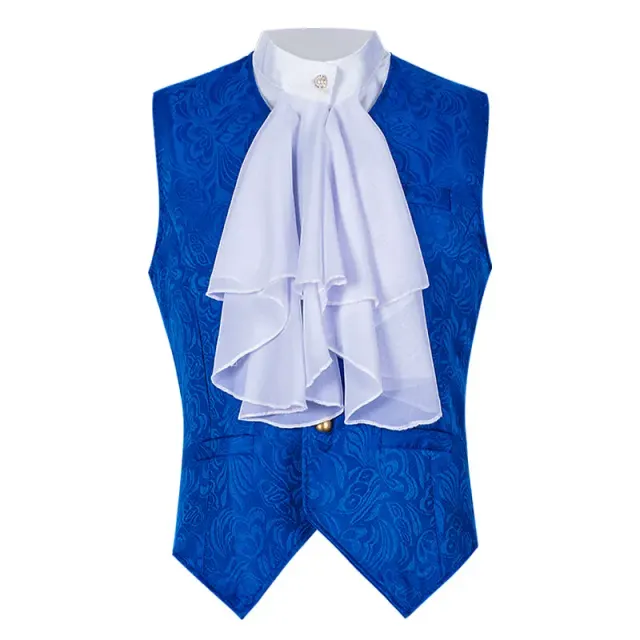 Short Medieval Gothic Jacquard Vest Set with Bow Tie detail 23