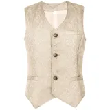 Short Jacquard Vest - White