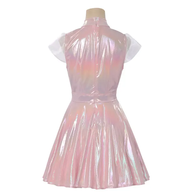 Halloween Space Alien Laser Shiny Women's Cosplay Dress detail 3