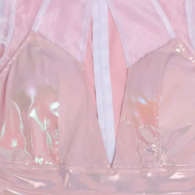 Halloween Space Alien Laser Shiny Women's Cosplay Dress detail 6
