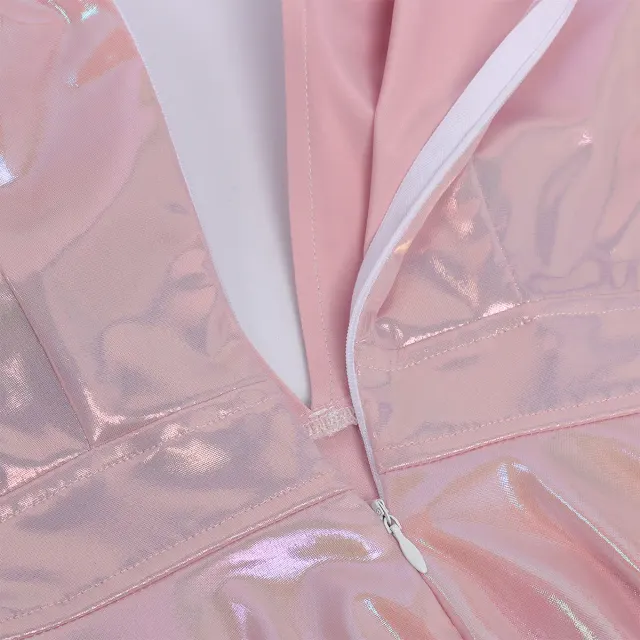 Halloween Space Alien Laser Shiny Women's Cosplay Dress detail 8