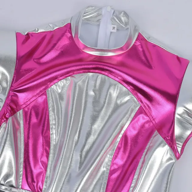 Halloween Space Alien Laser Shiny Women's Cosplay Dress detail 12