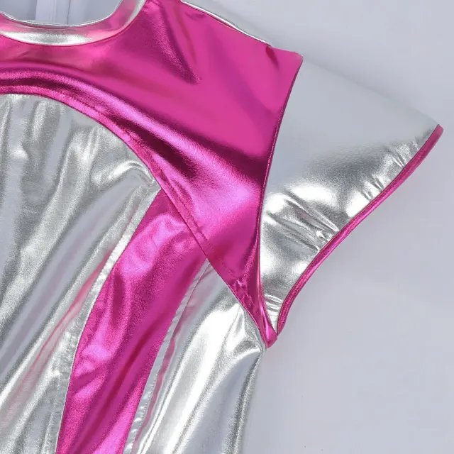 Halloween Space Alien Laser Shiny Women's Cosplay Dress detail 13