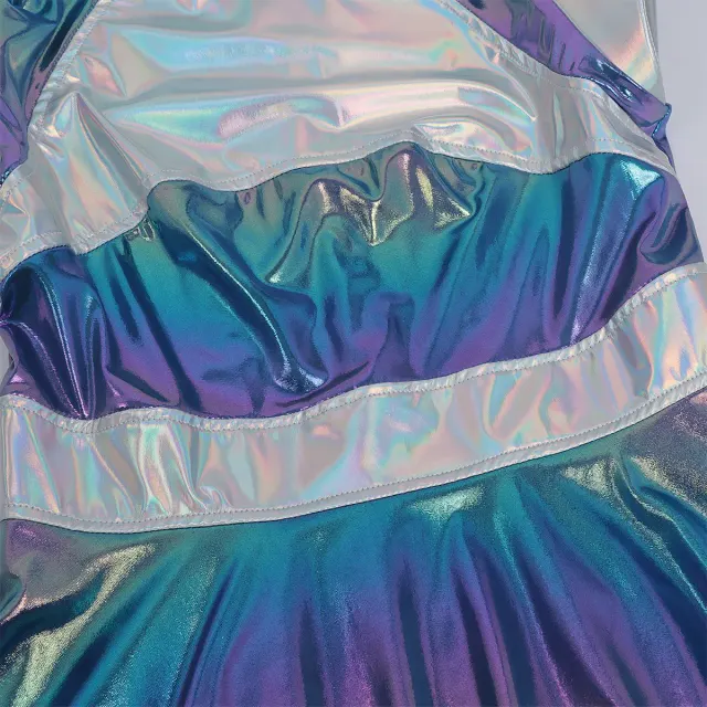 Halloween Space Alien Laser Shiny Women's Cosplay Dress detail 20