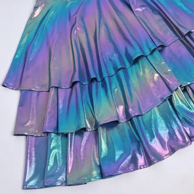 Halloween Space Alien Laser Shiny Women's Cosplay Dress detail 21