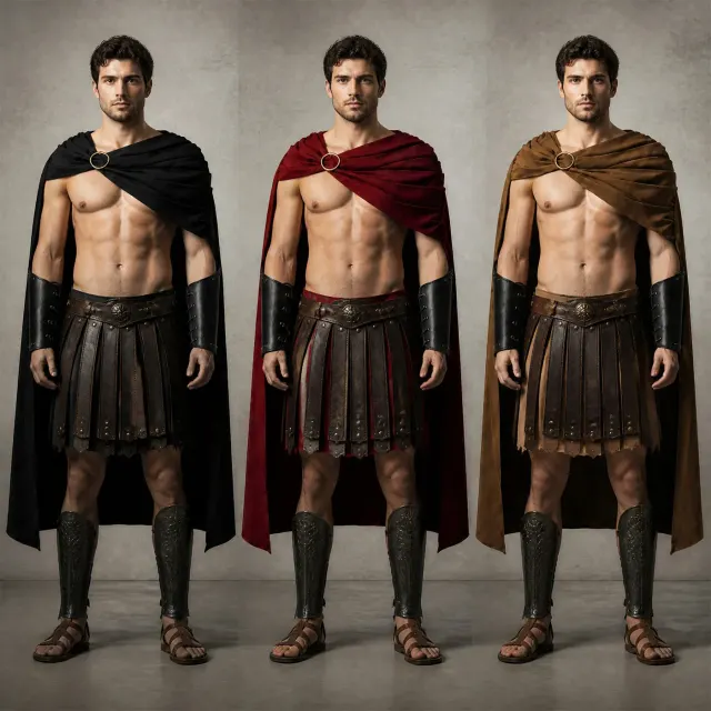 Spartan Warrior Cosplay Cape for Halloween and Roman Costumes detail 1