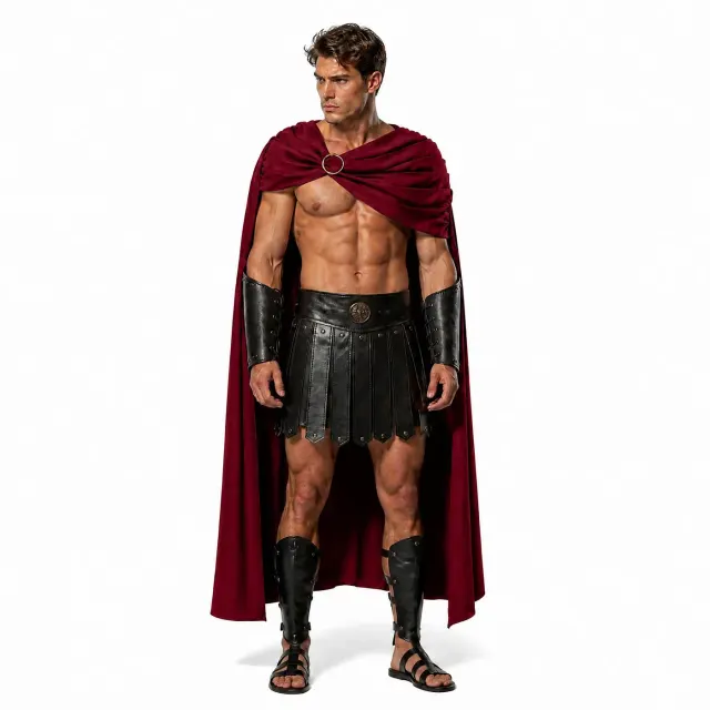 Spartan Warrior Cosplay Cape for Halloween and Roman Costumes detail 11