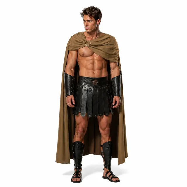 Spartan Warrior Cosplay Cape for Halloween and Roman Costumes detail 17