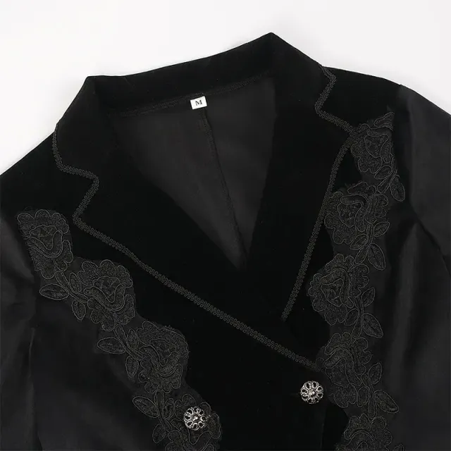 Steampunk Gothic Lace Tailcoat Halloween Cosplay Jacket for Women detail 3