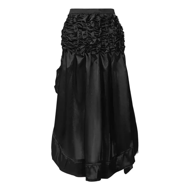 Steampunk Gothic Pirate Renaissance Ruffled Midi Cosplay Skirt detail 5
