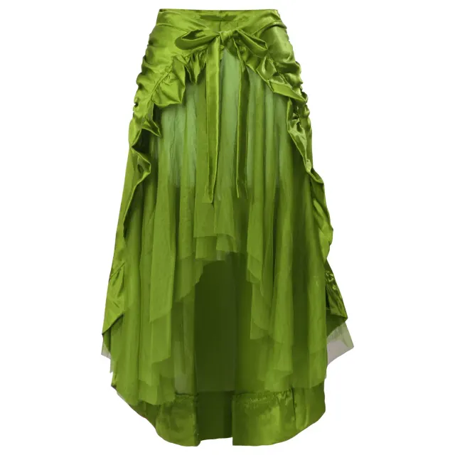 Steampunk Gothic Pirate Renaissance Ruffled Midi Cosplay Skirt detail 10