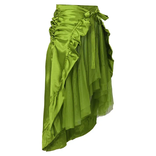 Steampunk Gothic Pirate Renaissance Ruffled Midi Cosplay Skirt detail 11