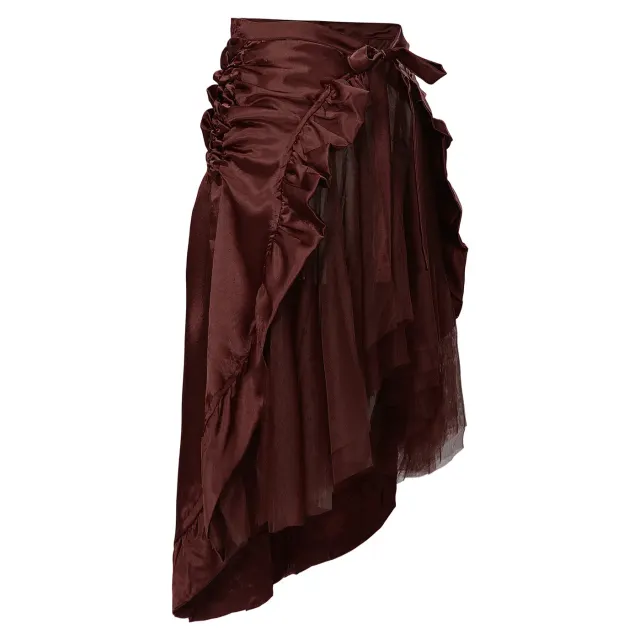 Steampunk Gothic Pirate Renaissance Ruffled Midi Cosplay Skirt detail 15