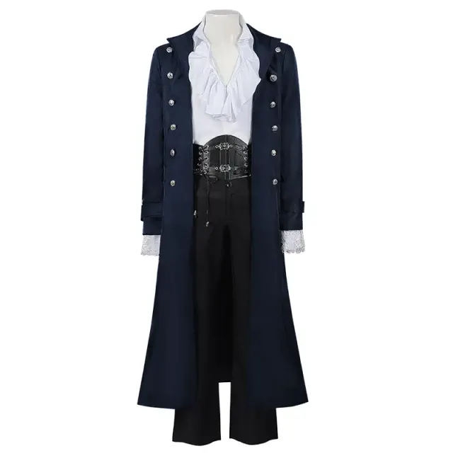 Steampunk Gothic Victorian Long Coat and Renaissance Shirt Costume detail 6