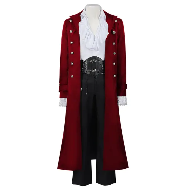 Steampunk Gothic Victorian Long Coat and Renaissance Shirt Costume detail 7