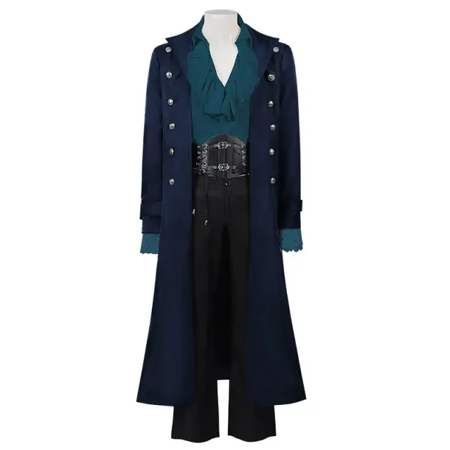 Steampunk Gothic Victorian Long Coat and Renaissance Shirt Costume detail 10