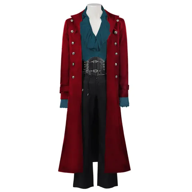Steampunk Gothic Victorian Long Coat and Renaissance Shirt Costume detail 11