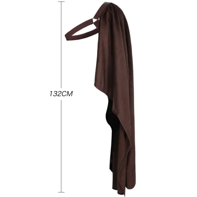 Unisex Steampunk Half-Shoulder Cape with Belt for Halloween detail 1