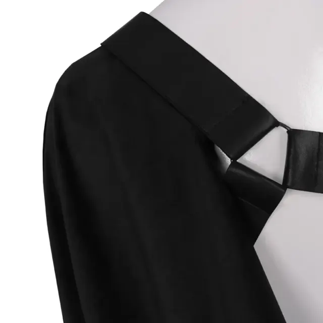 Unisex Steampunk Half-Shoulder Cape with Belt for Halloween detail 7