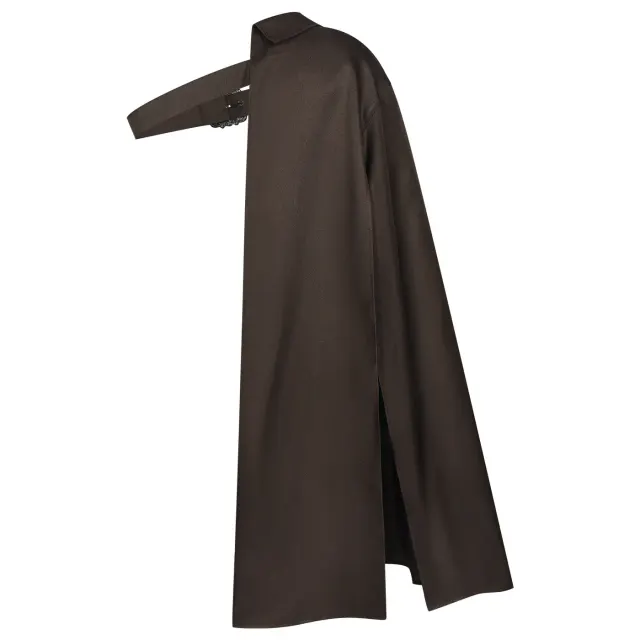 Steampunk One-Shoulder Long Cloak Medieval Cosplay Cape detail 2