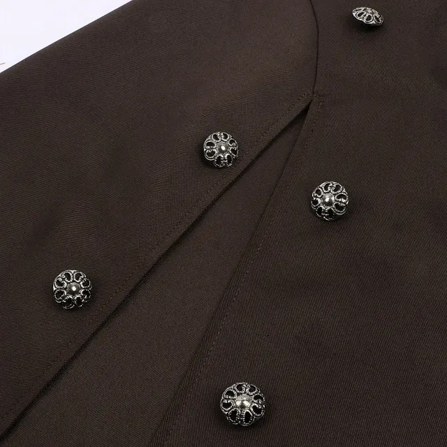 Steampunk One-Shoulder Long Cloak Medieval Cosplay Cape detail 5