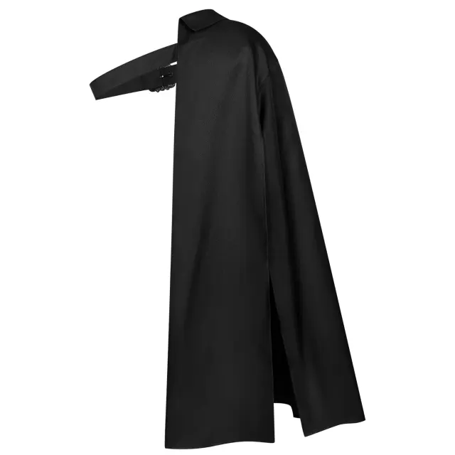 Steampunk One-Shoulder Long Cloak Medieval Cosplay Cape detail 8