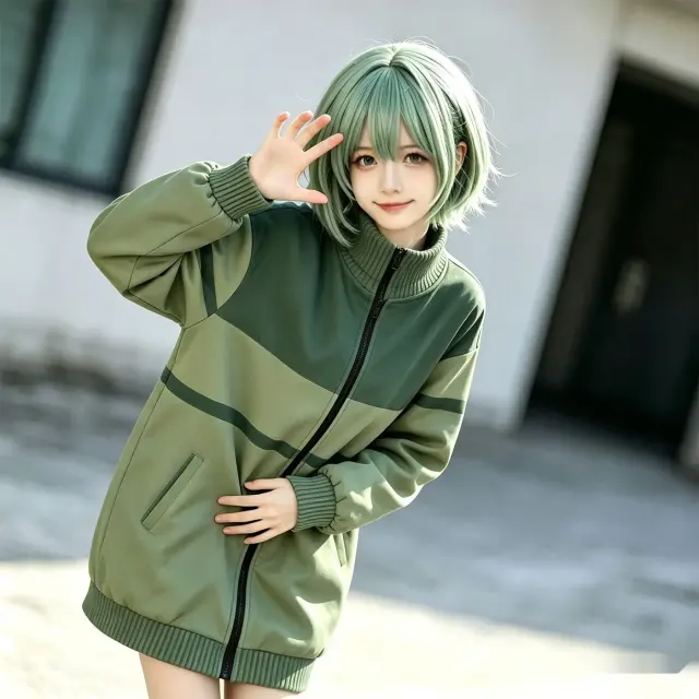 A loose Tail Bird anime cosplay cardigan jacket designed as unisex stage costume outerwear.