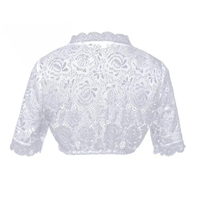 Traditional Bavarian Oktoberfest Corset Costume in White detail 12