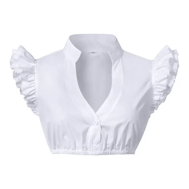 Traditional Bavarian Oktoberfest Corset Costume in White detail 18