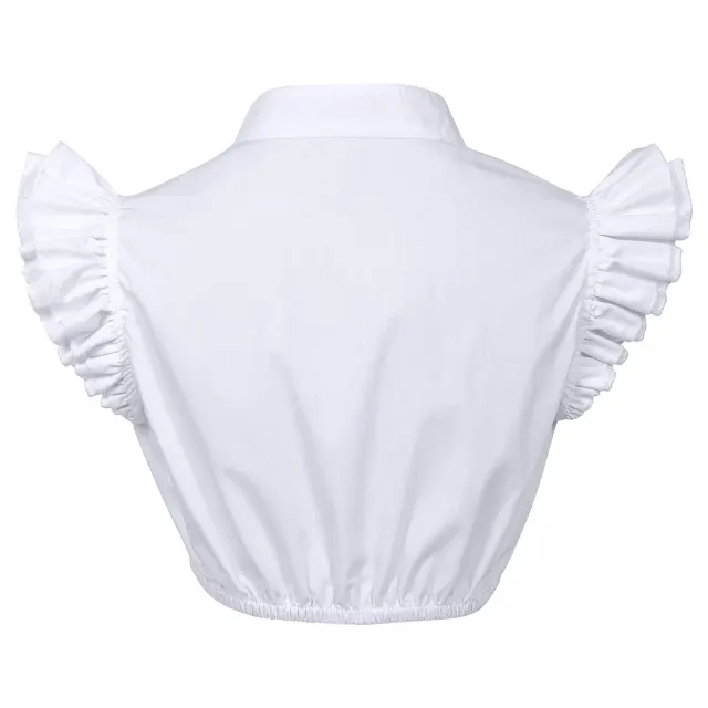 Traditional Bavarian Oktoberfest Corset Costume in White detail 19