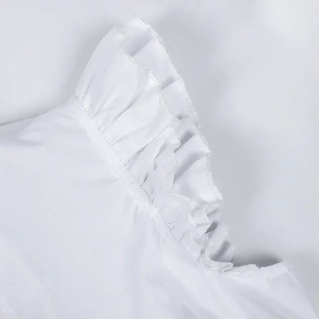 Traditional Bavarian Oktoberfest Corset Costume in White detail 22