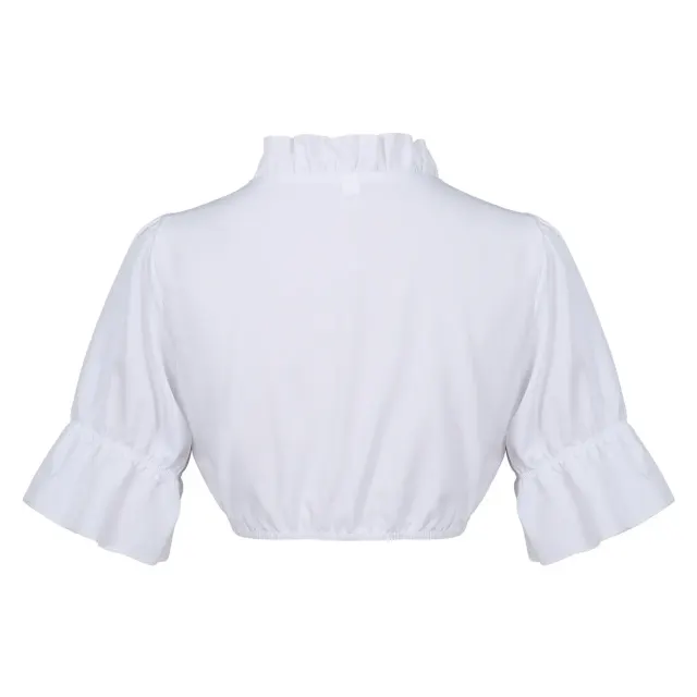 Traditional Bavarian Oktoberfest Corset Costume in White detail 24