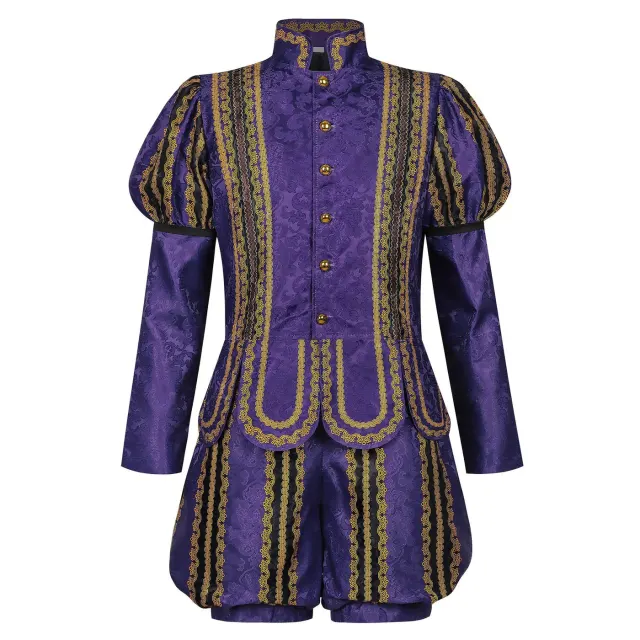 Adult & Kids Tudor Court Jacquard Cosplay Costume Set detail 2