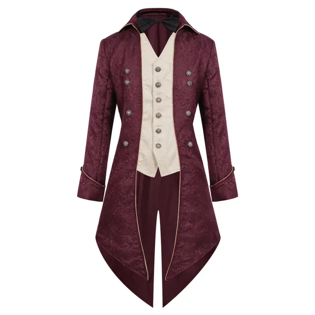 Unisex Christmas Medieval Punk Bow-Tie Tailcoat Costume detail 1