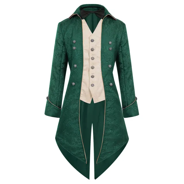 Unisex Christmas Medieval Punk Bow-Tie Tailcoat Costume detail 17