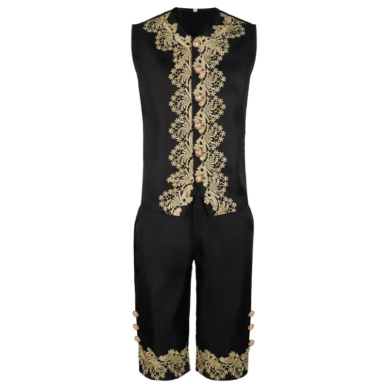 Unisex Embroidered Prince Cosplay Costume 3-Piece Halloween Set detail 1