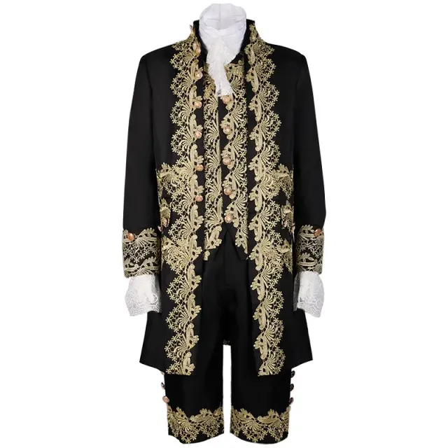 Unisex-3-teiliges Halloween-Cosplay-Kostüm Prinz mit Stickerei Detail 2