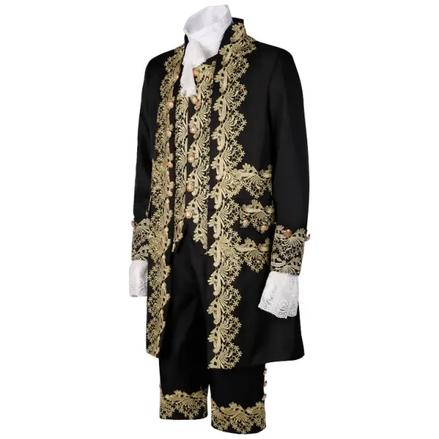 Unisex-3-teiliges Halloween-Cosplay-Kostüm Prinz mit Stickerei Detail 3