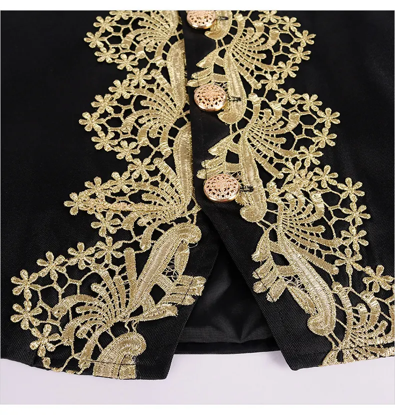 Unisex Embroidered Prince Cosplay Costume 3-Piece Halloween Set detail 6