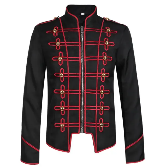 Unisex French Gothic Plaid Long-Sleeve Cosplay Stage Jacket detail 3