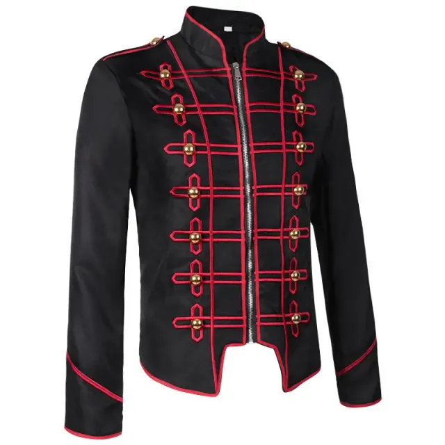 Unisex French Gothic Plaid Long-Sleeve Cosplay Stage Jacket detail 4