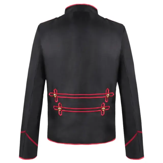 Unisex French Gothic Plaid Long-Sleeve Cosplay Stage Jacket detail 5