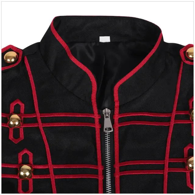 Unisex French Gothic Plaid Long-Sleeve Cosplay Stage Jacket detail 6