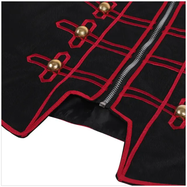 Unisex French Gothic Plaid Long-Sleeve Cosplay Stage Jacket detail 7