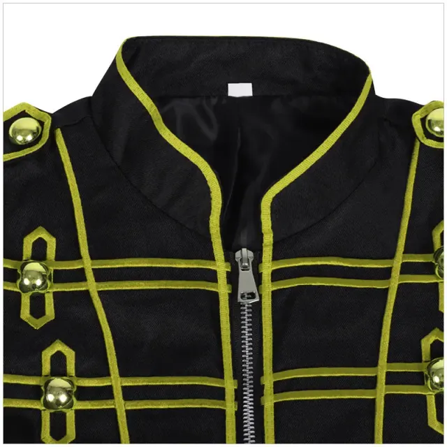 Unisex French Gothic Plaid Long-Sleeve Cosplay Stage Jacket detail 14