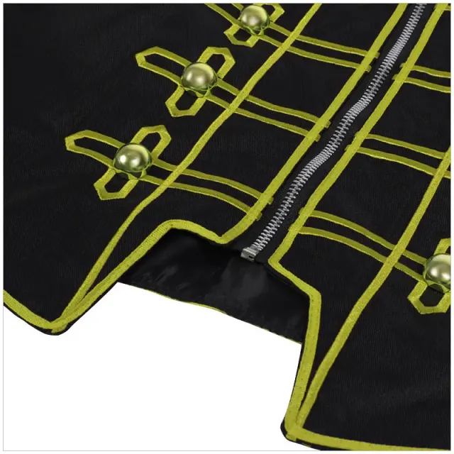 Unisex French Gothic Plaid Long-Sleeve Cosplay Stage Jacket detail 15