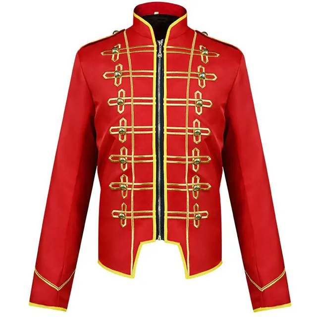 Unisex French Gothic Plaid Long-Sleeve Cosplay Stage Jacket detail 19