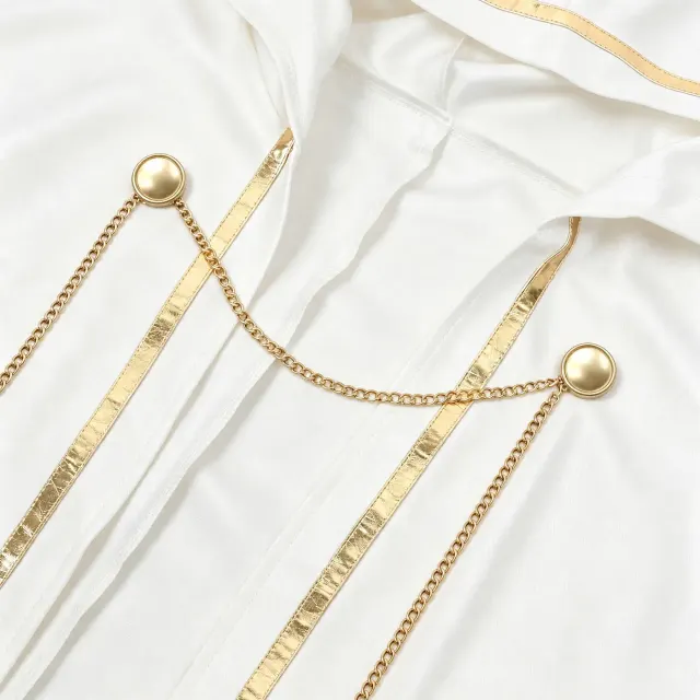 Unisex Gold-Trim Hooded Robe Medieval Halloween Cosplay Costume detail 5