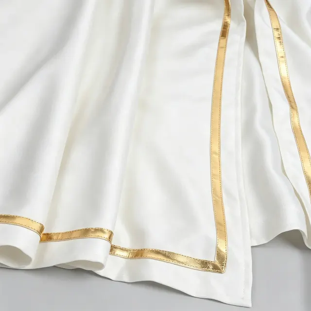 Unisex Gold-Trim Hooded Robe Medieval Halloween Cosplay Costume detail 6
