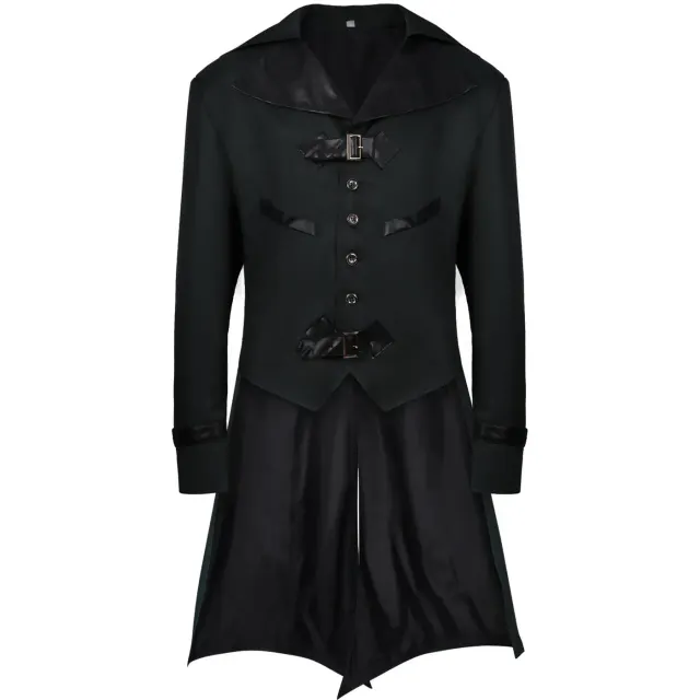 Unisex Gothic Steampunk Medieval Tailcoat Halloween Jacket detail 1